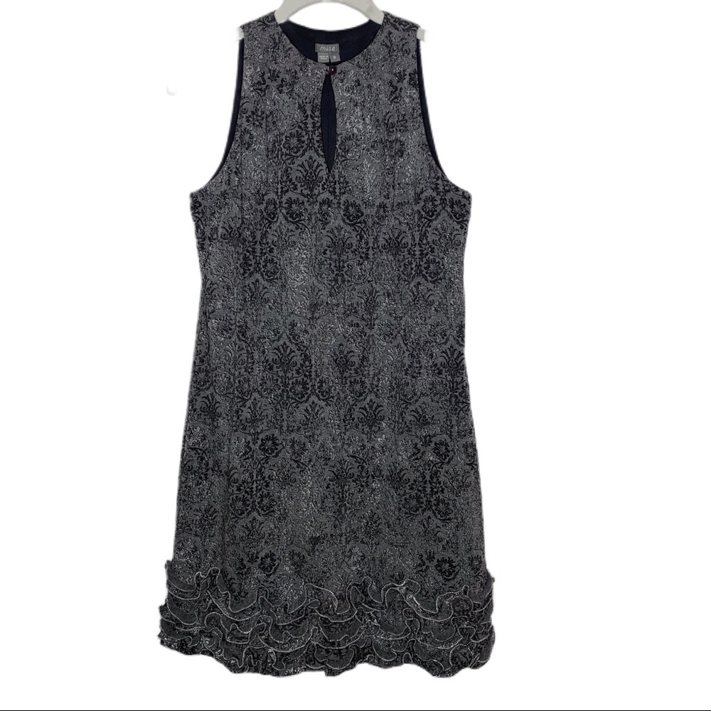 Muse Sleeveless Brocade A-Line Holiday Party‎ Wedding Guest Dress